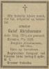 Guluf Abrahamsen (1853-1925) - Dødsannonse i Fædrelandsvennen den 31. august 1925