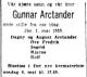 Gunnar Arctander (1930-1953) - Dødsannonse i Aftenposten den 4. mai 1953