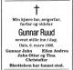 Gunnar Ruud (1918-1995) - Dødsannonse i Aftenposten den 10. mars 1995