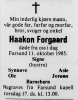 Haakon Forgaard (1915-1985) - Dødsannonse i Farsunds Avis, mandag 14. oktober 1985