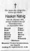 Haakon Valde Natvig (1905-2003) - Dødsannonse i Aftenposten, onsdag 17. september 2003 Haakon Valde Natvig (1905-2003) - Dødsannonse i Aftenposten, onsdag 17. september 2003