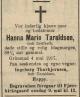 Hanna Marie Taraldsen (1829-1917) - Dødsannonse i Grimstad Adressetidende den 8. mai 1917
