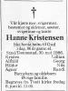 Hanne Kristensen, født Aslaksen (1900-1986) - Dødsannonse i Fædrelandsvennen den 4. juni 1986