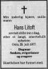 Hans Eugen Litoft (1898-1977) - Dødsannonse i Arbeiderbladet, tirsdag 2. august 1977