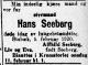 Hans Seeberg (1894-1920) - Dødsannonse i Aftenposten den 10. februar 1920.jpg