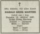Harald Grieg Martins (1892-1967) - Dødsannonse i Morgenavisen den 13. oktober 1967 Harald Grieg Martins (1892-1967) - Dødsannonse i Morgenavisen den 13. oktober 1967