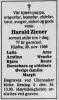 Harald Ingebrigt Ziener (1912-1989) - Dødsannonse i Romerikes Blad, fredag 1. desember 1989 Harald Ingebrigt Ziener (1912-1989) - Dødsannonse i Romerikes Blad, fredag 1. desember 1989