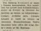 Hedevig Schødt, født Petersen (1892-1966) - Bisettelse (Arbeiderbladet den 5. november 1966)