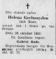Helena Geelmuyden, født Anna Helena Margrethe Rude (1865-1952) - Dødsannonse i Drammens Tidende, onsdag 22. oktober 1952