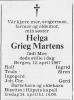 Helga Grieg Martens, født Moe (1899-1987) - Dødsannonse i Fædrelandsvennen den 21. april 1987 Helga Grieg Martens, født Moe (1899-1987) - Dødsannonse i Fædrelandsvennen den 21. april 1987