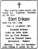 Helge Eilert Eriksen (1878-1951) - Dødsannonse i Aftenposten, onsdag 7. november 1951