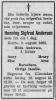 Henning Sigfred Andersen (1900-1968) - Dødsannonse i Akershus Arbeiderblad, torsdag 8. august 1968