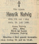 Henrik Stray Natvig (1881-1960) - Dødsannonse i Norges Handels og Sjøfartstidende, tirsdag 26. juli 1960 Henrik Stray Natvig (1881-1960) - Dødsannonse i Norges Handels og Sjøfartstidende, tirsdag 26. juli 1960