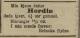 Herdis Byhre (1898-1902) - Dødsannonse i Stavanger Aftenblad den 14. juni 1902 Herdis Byhre (1898-1902) - Dødsannonse i Stavanger Aftenblad den 14. juni 1902