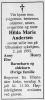 Hilda Marie Andersen, født Ziener (1905-1992) - Dødsannonse i Romerikes Blad, mandag 6. juli 1992 Hilda Marie Andersen, født Ziener (1905-1992) - Dødsannonse i Romerikes Blad, mandag 6. juli 1992