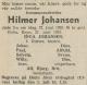 Hilmer Johansen (1883-1939) - Dødsannonse i Arbeiderbladet, torsdag 29. juni 1939