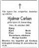 Hjalmar Carlsen (1898-1987) - Dødsannonse i Aftenposten den 6. november 1987