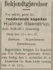 Hjalmar Steenstrup (1847-1915) - Dødsannonse i Moss Tilskuer den 2. november 1915