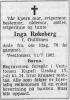 Inga Røkeberg, født Gulliksen (1886-1962) - Dødsannonse i Drammens Tidende og Buskeruds blad, lørdag 14. juli 1962 Inga Røkeberg, født Gulliksen (1886-1962) - Dødsannonse i Drammens Tidende og Buskeruds blad, lørdag 14. juli 1962
