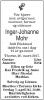 Inger-Johanne Mohr, født Blakstad (1926-2017) - Dødsannonse i Aftenposten, torsdag 30. mars 2017
