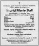 Ingrid Marie Bull, født Nielsen (1921-2003) - Dødsannonse i Altaposten den 11. august 2003