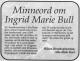 Ingrid Marie Bull, født Nielsen (1921-2003) - Minneord i Altaposten den 26. september 2003