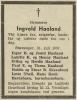 Ingvald Halfstenius Haaland (1867-1957) - Dødsannonse i Rogalands Avis, fredag 2. august 1957