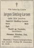 Jørgen Sinding-Larsen (1900-1962) - Dødsannonse i Arbeiderbladet, torsdag 27. desember 1962