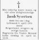 Jacob Syvertsen (1908-1976) - Dødsannonse i Fædrelandsvennen den 10. april 1976
