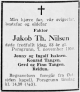 Jacob Thorvald Nilsen (1866-1950) - Dødsannonse i Varden, lørdag 11. november 1950 Jacob Thorvald Nilsen (1866-1950) - Dødsannonse i Varden, lørdag 11. november 1950