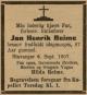 Jan Henrik Reime (1820-1907) - Dødsannonse i Stavanger Aftenblad den 11. september 1907 Jan Henrik Reime (1820-1907) - Dødsannonse i Stavanger Aftenblad den 11. september 1907