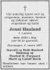 Jenni Haaland, født Larsen (1898-1987) - Dødsannonse i Rogalands Avis, lørdag 14. mars 1987 Jenni Haaland, født Larsen (1898-1987) - Dødsannonse i Rogalands Avis, lørdag 14. mars 1987