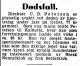 Jens Christopher Delphin Petersen (1858-1936) - Nekrolog i Aftenposten, lørdag 14. september 1935
