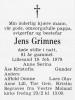 Jens Grimnes (1897-1979) - Dødsannonse i Fædrelandsvennen den 21. februar 1979