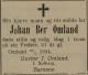Johan Beer Omland (1893-1934) - Dødsannonse i Agder, onsdag 21. mars 1934