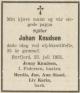 Johan Knudsen (1916-1951) - Dødsannonse i Nordlys den 27. juli 1951 Johan Knudsen (1916-1951) - Dødsannonse i Nordlys den 27. juli 1951
