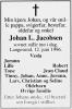 Johan Lauritz Jacobsen (1908-1996) - Dødsannonse i Porsgrunns Dagblad, fredag 14. juni 1996 Johan Lauritz Jacobsen (1908-1996) - Dødsannonse i Porsgrunns Dagblad, fredag 14. juni 1996