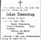 Johan Steenstrup (1886-1959) - Dødsannonse i Morgenbladet den 21. april 1959