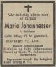 Johanne Marie Johannesen, født Hellstrøm (1872-1939) - Dødsannonse i Stavangeren, tirsdag 7. november 1939
