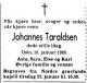 Johannes Taraldsen (1904-1980) - Dødsannonse i Aftenposten den 17. januar 1980