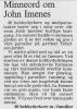 John Imenes (1909-1979) - Minneord i Fædrelandsvennen, onsdag 9. januar 1980