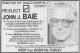 John Jacob Baie - Add For Re-Election as Direcor for Mt. Diablo Hospital District in The San Francisco Examiner on the 2. November 1988