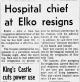 John Jacob Baie - Hospital chief at Elka resigns (Reno Gazette-Journal Reno, Nevada 24 Nov 1973)