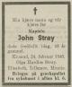 John Stray (1887-1940) - Dødsannonse i Fædrelandsvennen, lørdag 24. februar 1940