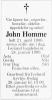 John Tobias Homme (1900-1999) - Dødsannonse i Fædrelandsvennen, mandag 25. januar 1999