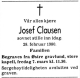 Josef Emmanuel Clausen (1901-1980) - Dødsannonse i Aftenposten, mandag 3. mars 1980