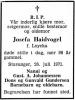 Josefa Haidvogel, f. Loycka (1873-1971) - Dødsannonse i Stavanger Aftenblad den 28. juli 1971