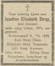 Josefine Elisabeth Stray, født Gerrard (1855-1934) - Dødsannonse i Fædrelandsvennen, fredag 13. april 1934