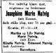 Josefine Marie Natvig, f. Hansen (1845-1919) - Dødsannonse i Aftenposten den 28. november 1919