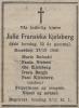 Julie Fransiska Kjelsberg (1897-1949) - Dødsannonse i Tromsø den 29. oktober 1949